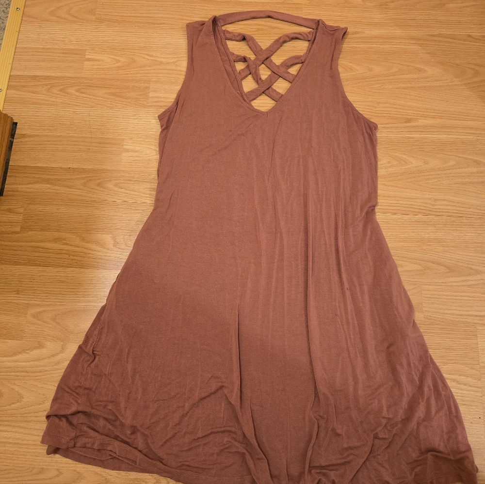 Maurices Mauve Crisscross Back Aline Dress